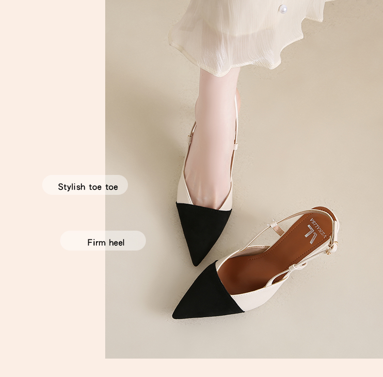 Venalisa Pointed sandals leather Women's high heels Stiletto Color ...