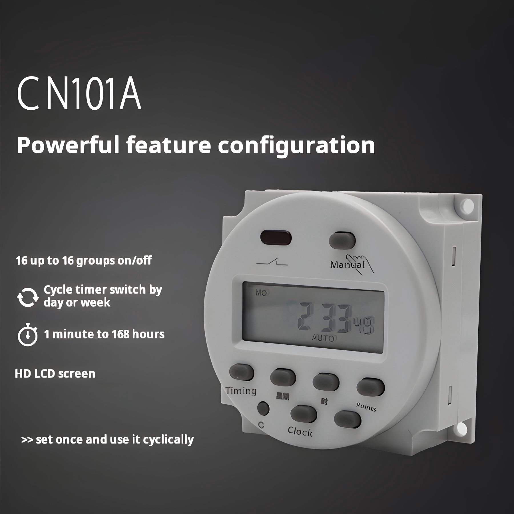 Digital LCD Power Programmable Timer Switch Relay Control time ...