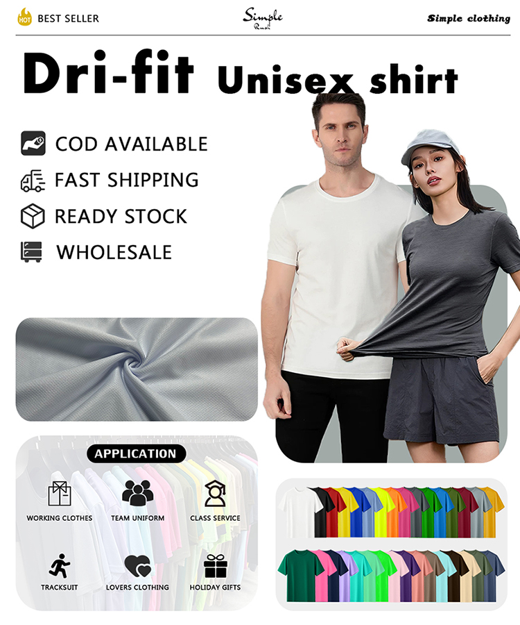 Simple Clothing Dri-fit motion shirt for women BLACK round neck Plain ...