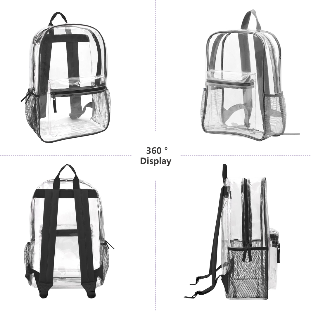 PVC Clear Backpack Heavy Duty for Concert Work Security Travel Stadium ...