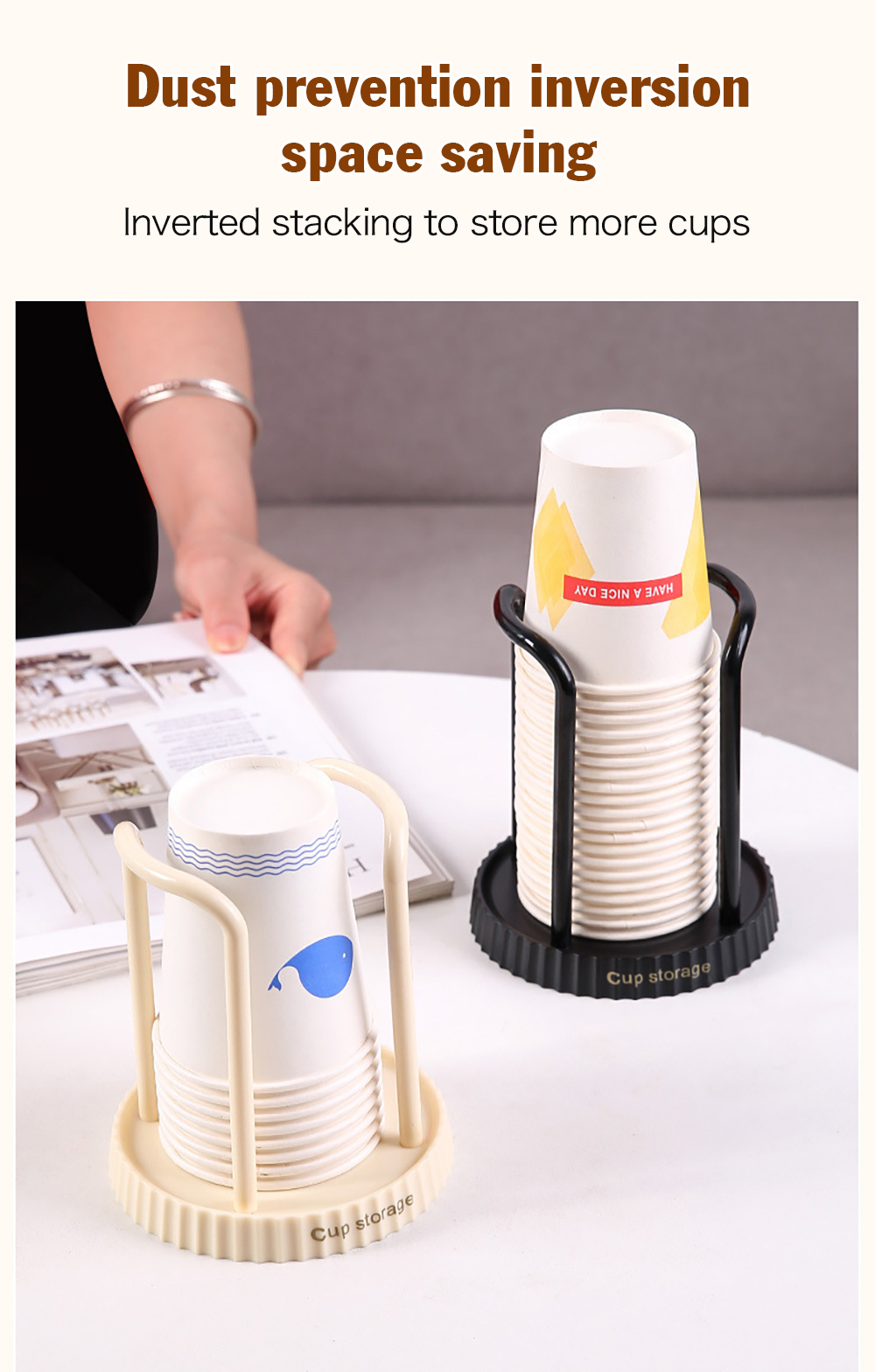 Paper Cup Rack Disposable Cup Storage Rack For Kitchen And Office ...