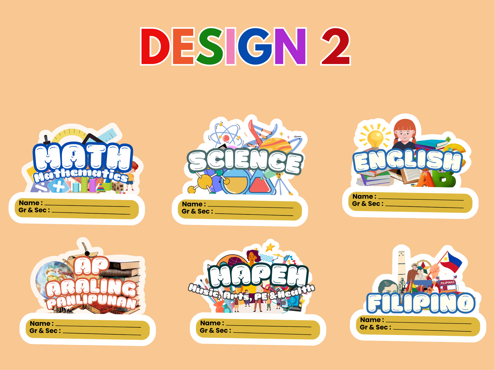 subject label sticker for notebook with name box cold laminated and ...