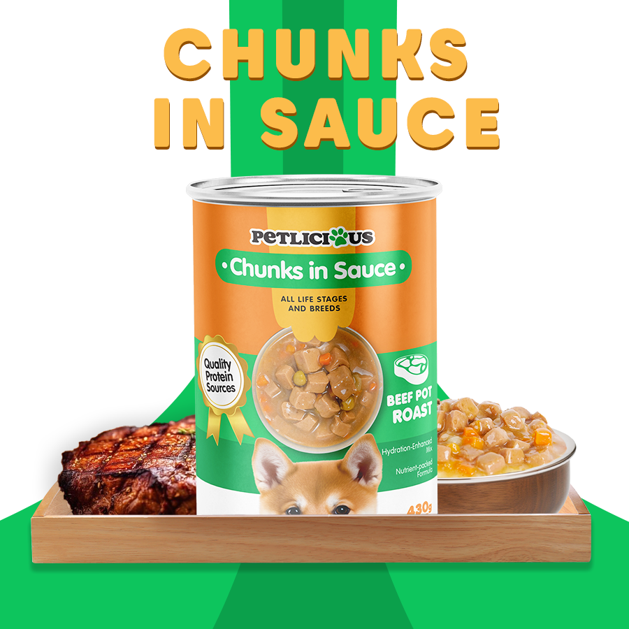 Petlicious Chunks in Sauce Adult Dog Puppy Wet Food Can Beef Chicken ...