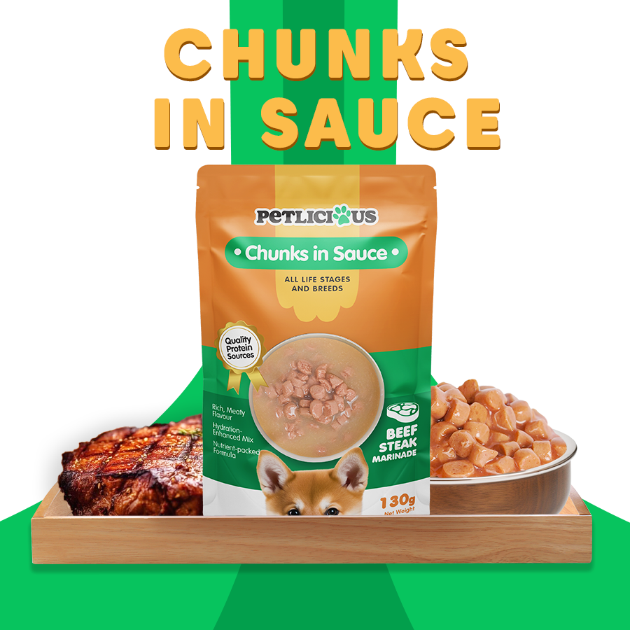 Petlicious Chunks in Sauce Adult Dog and Puppy Wet Food Pouch Beef ...