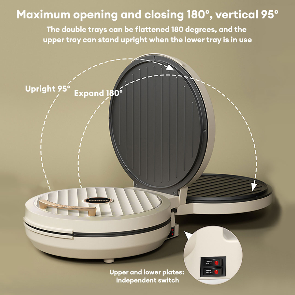 Vermax Multi Functional Electric Baking Pan Double Sided Pancake Pan ...