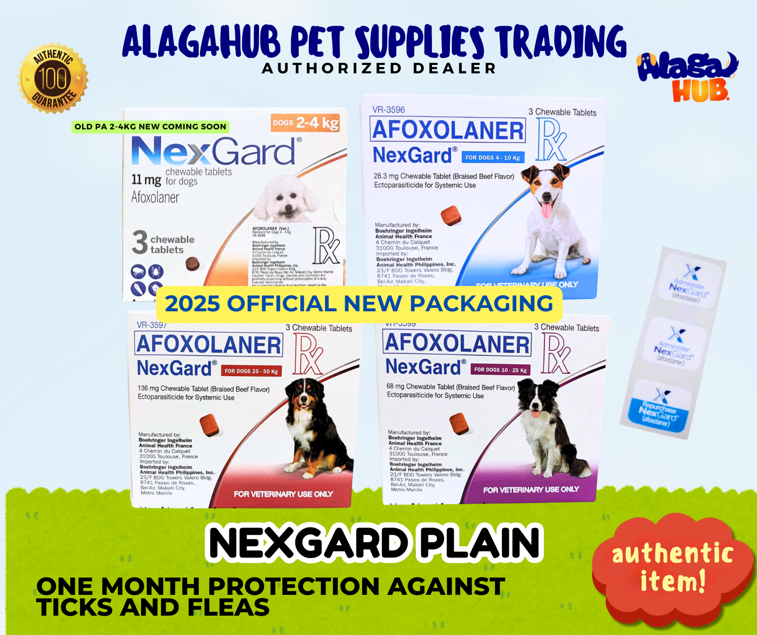 LEGIT NEXGARD PLAIN CHEWABLE FOR DOGS WITH FREE STICKERS | Shopee ...