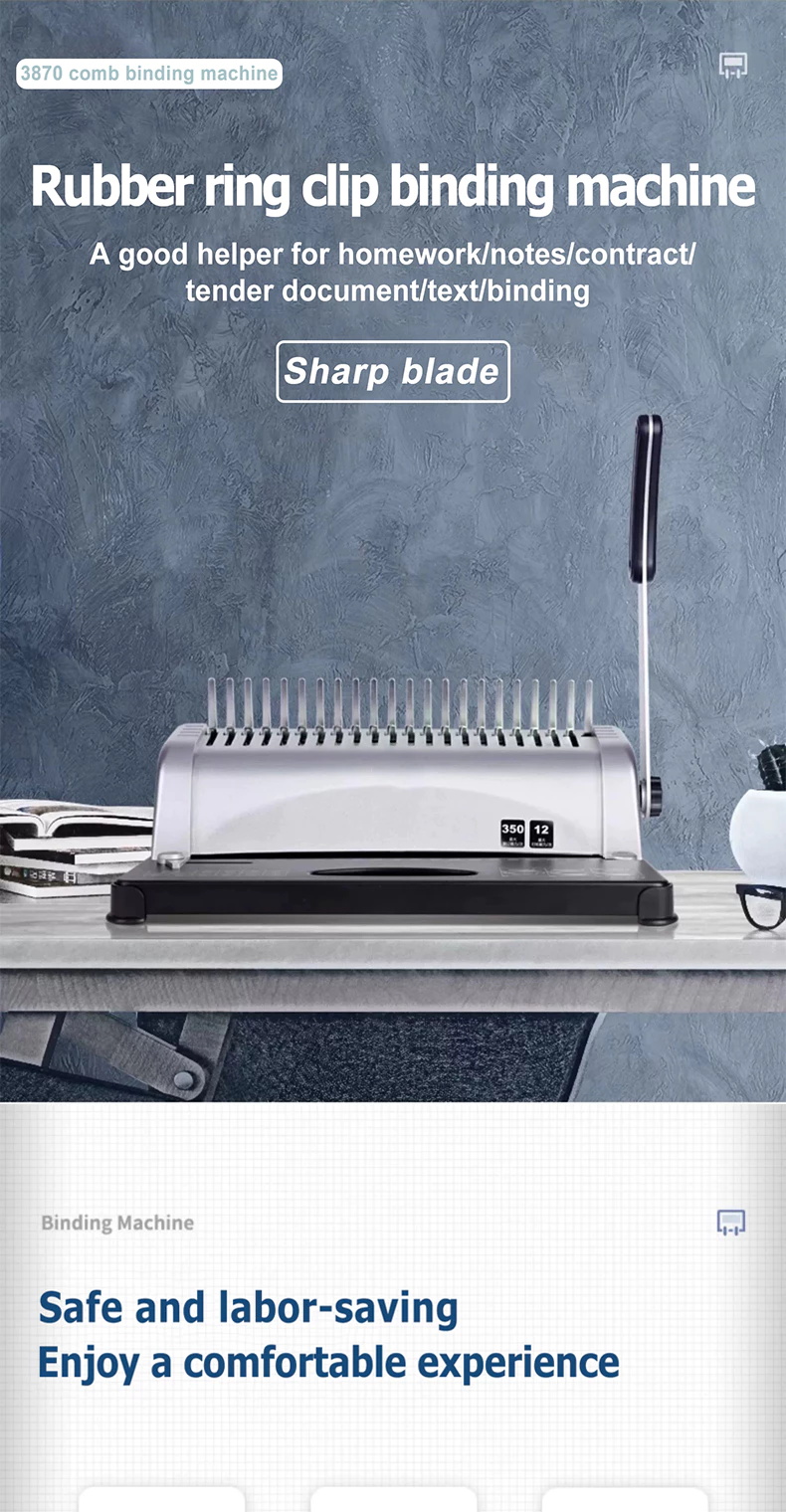 Binding Machine Ring / Comb Binding Machine A3/A4 Size Office 21 Holes ...