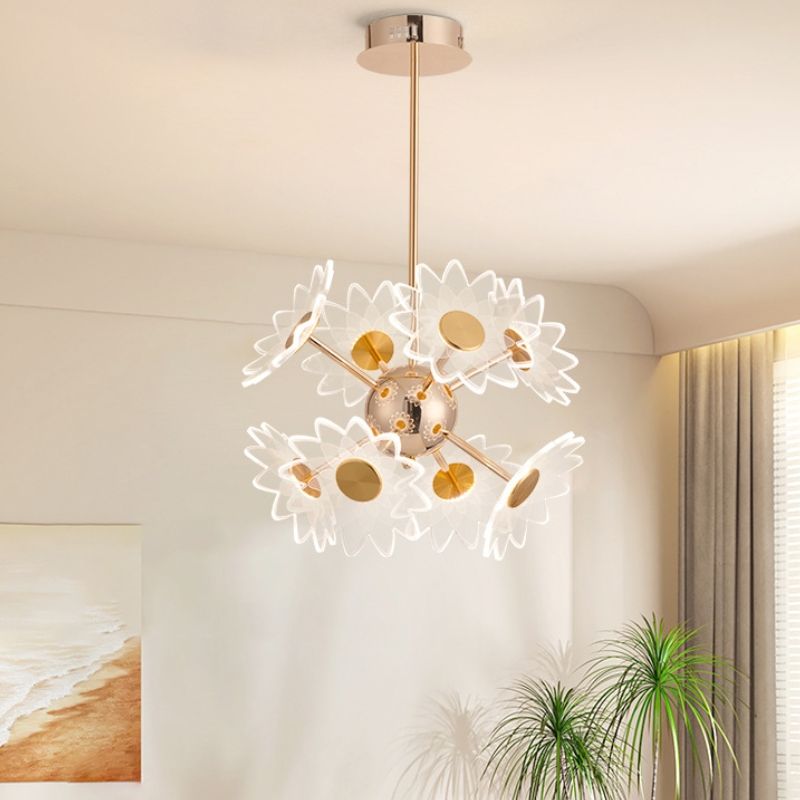 Remote Drop Lamp Hanging Lights LED Chandelier Ceiling Lights Tri Color ...