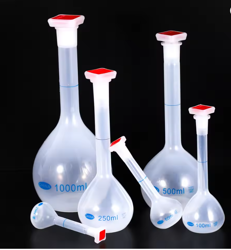 MT- PLASTIC CONTAINER BOTTLE VOLUMETRIC FLASK 10 mL, 25 mL, 100 mL ...
