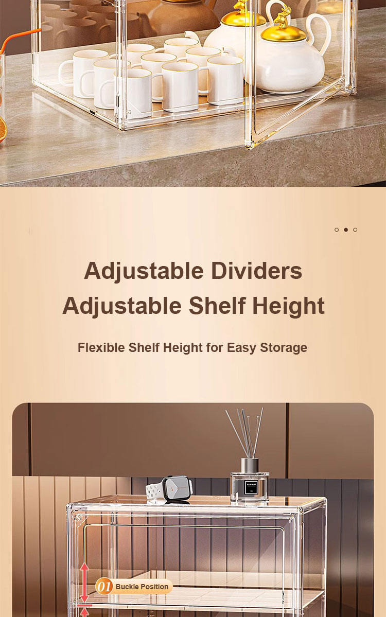 3 Layers Magnetic Acrylic Display Case Dustproof Cup Display Case ...