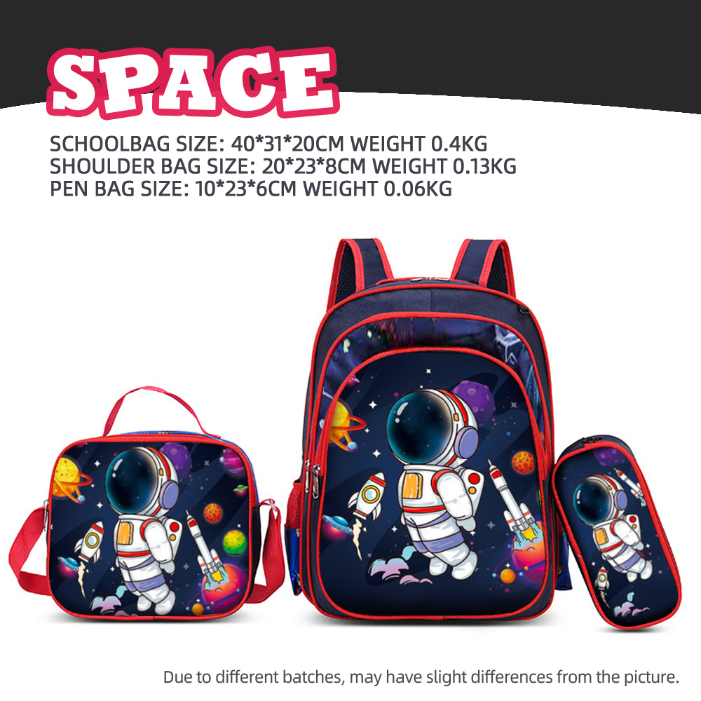 METECH 3 In 1 3D Cartoon Kids Backpack Lunch Box Pencil Case Beg School ...