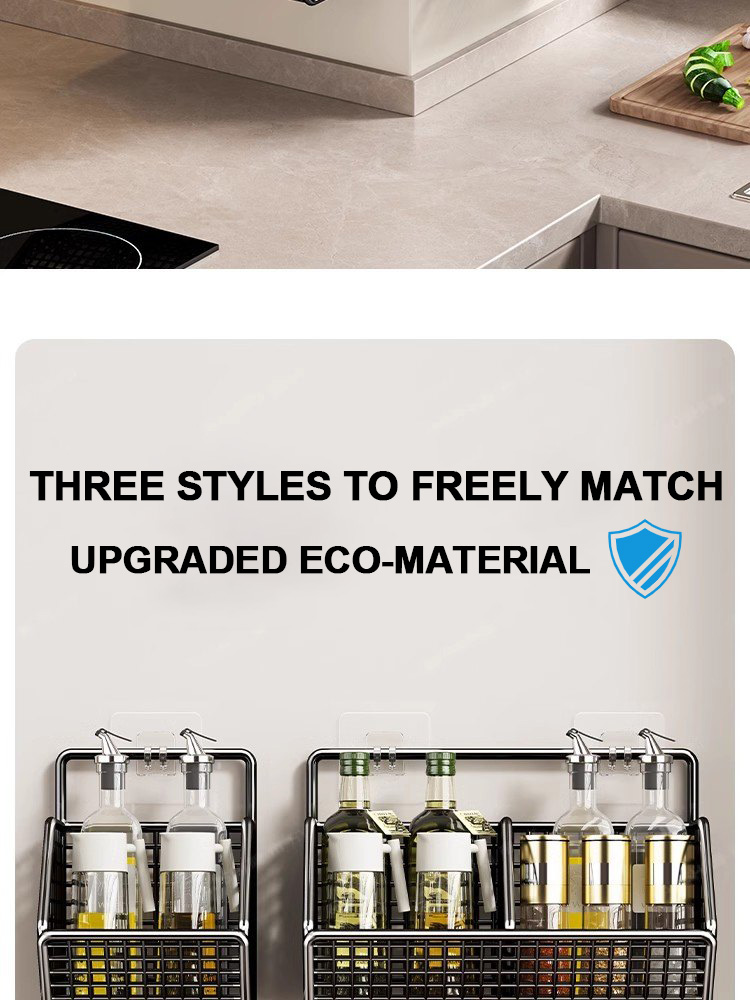 Kitchen Utensils Condiments Organizer Rack Wall Hanging Wares Storage ...