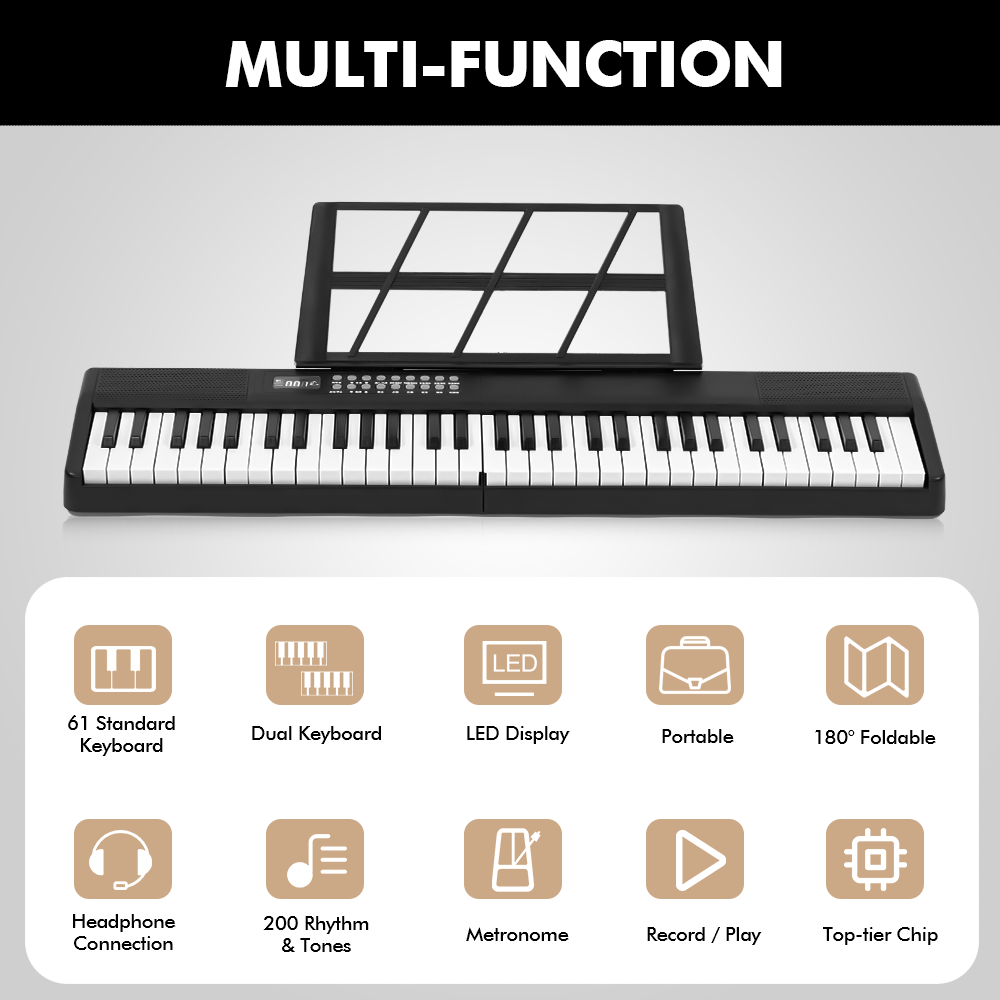 Rixton Portable 61 Keys Keyboard Electronic Piano Foldable Piano Player ...