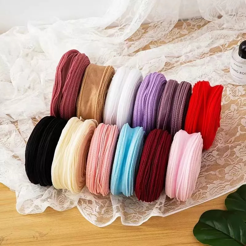 4cm/9m Plain Fishtail Ribbon Yarn With Wavy Edge Wrap Flower Gift ...