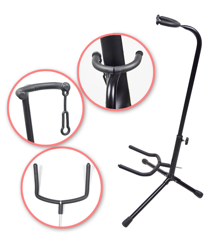 KAWES Collapsible Iron Tripod Guitar Stand with Safety Support for ...