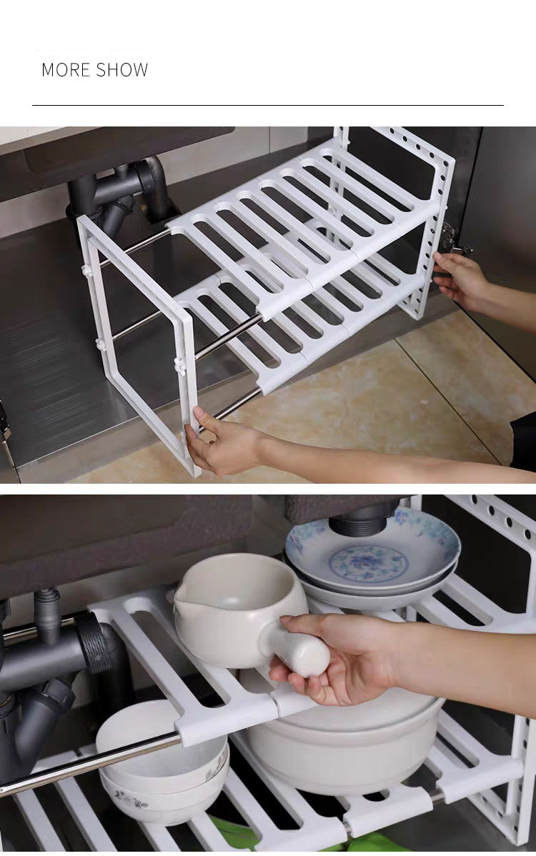 Under Sink Organizer Rack Scalable sink storage rack Expandable Shelf ...
