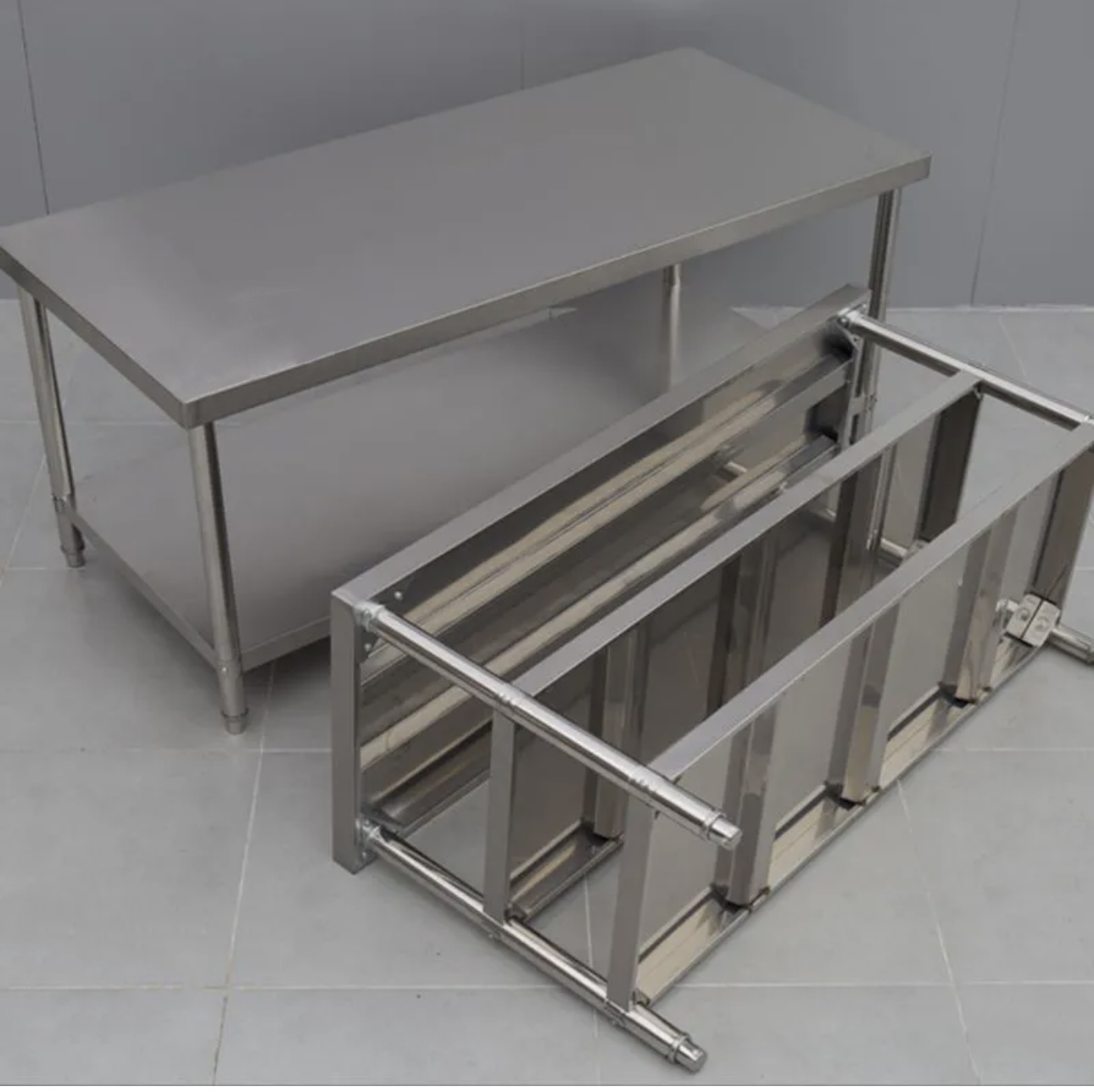 MATVA 3/2-tier table 304 stainless kitchen table console table cooking ...
