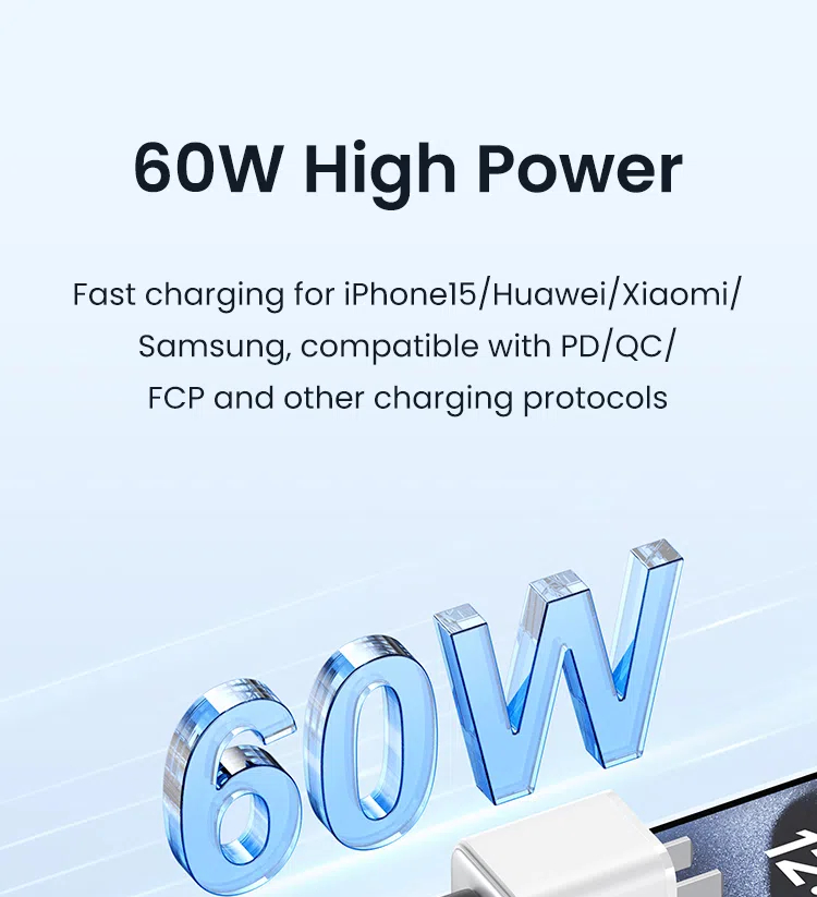 Usams SJ711 Type C to Type C Cable 60W 1M Fast Charging for iPh / Type ...