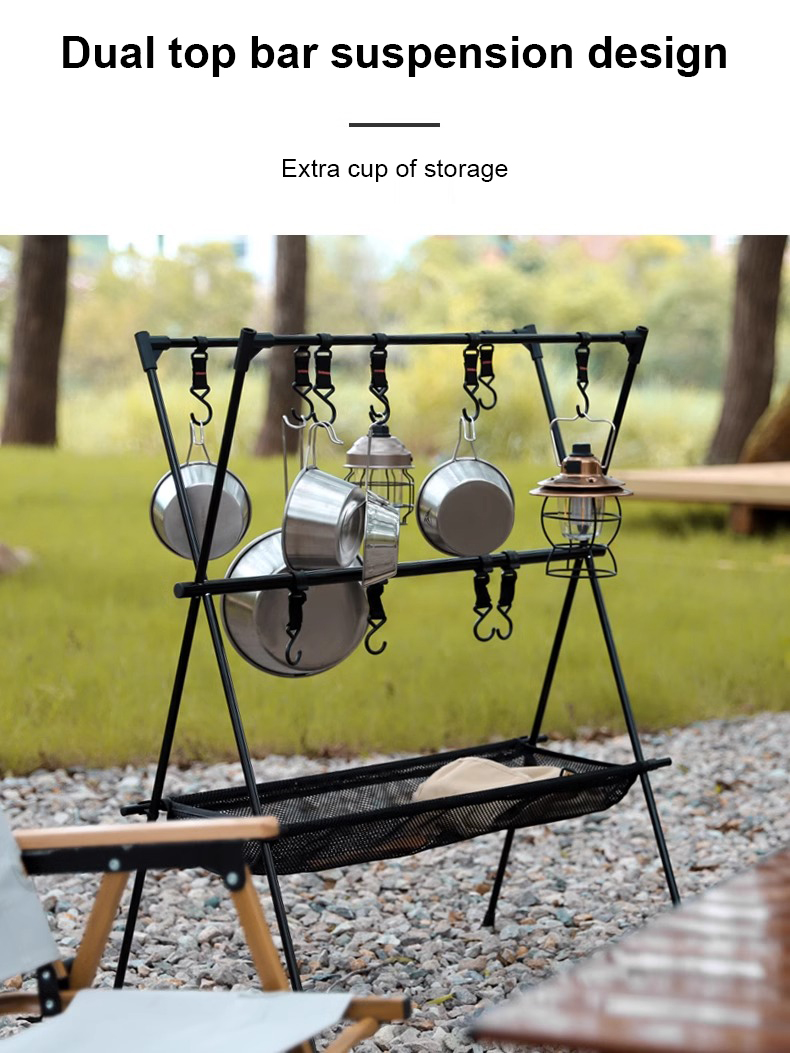 Nearra Portable Aluminium Mesh Triangle Outdoor Hanging Rack Camping ...