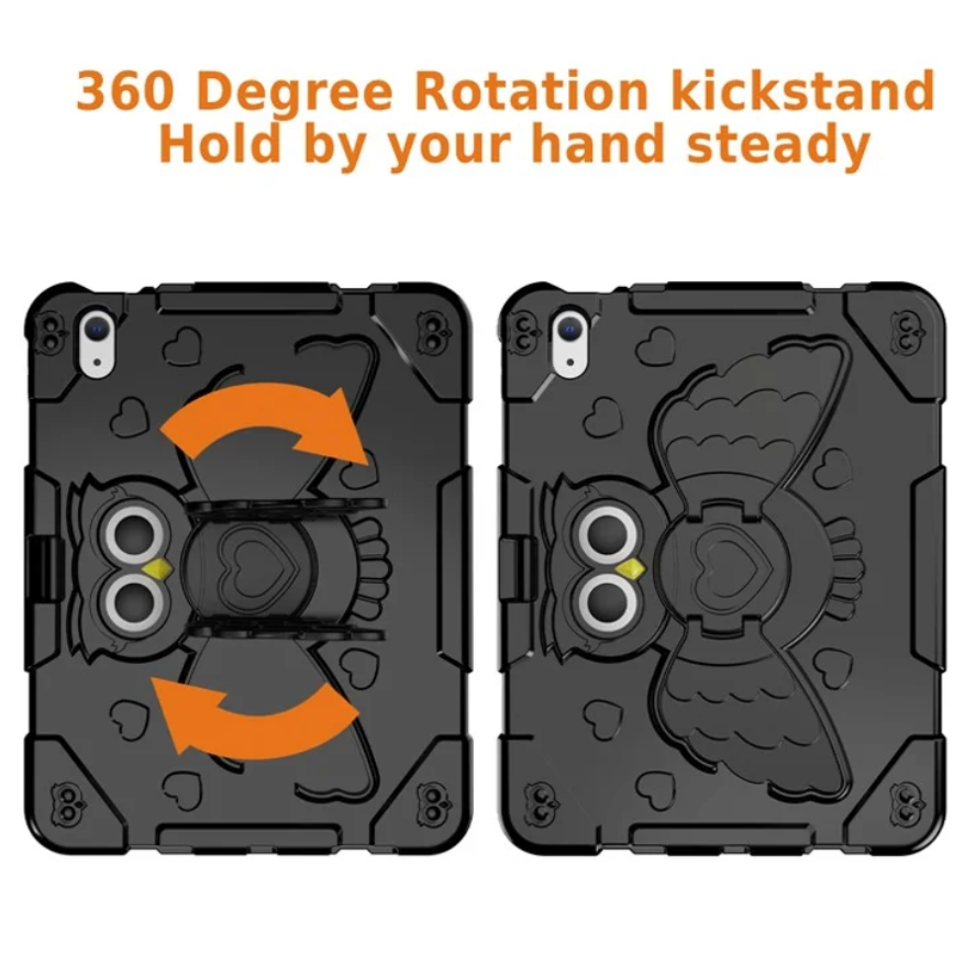 Owl 360 Degree Rotate Kickstand Case with Pencil Holder iPad 11th A16 ...