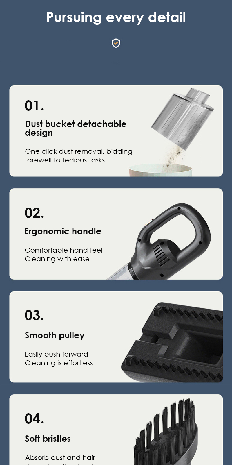 KANAZAWA 3 IN 1 Wireless Vacuum Cleaner Portable For Car Mini Handheld