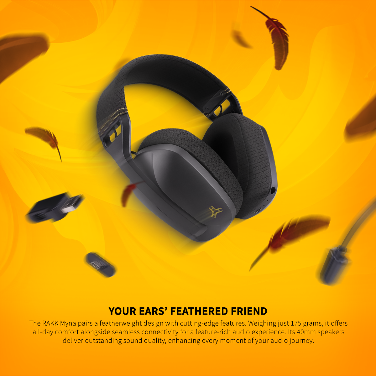 EasyPC RAKK MYNA 7.1 Trimode Wireless Gaming Headset Black Shopee