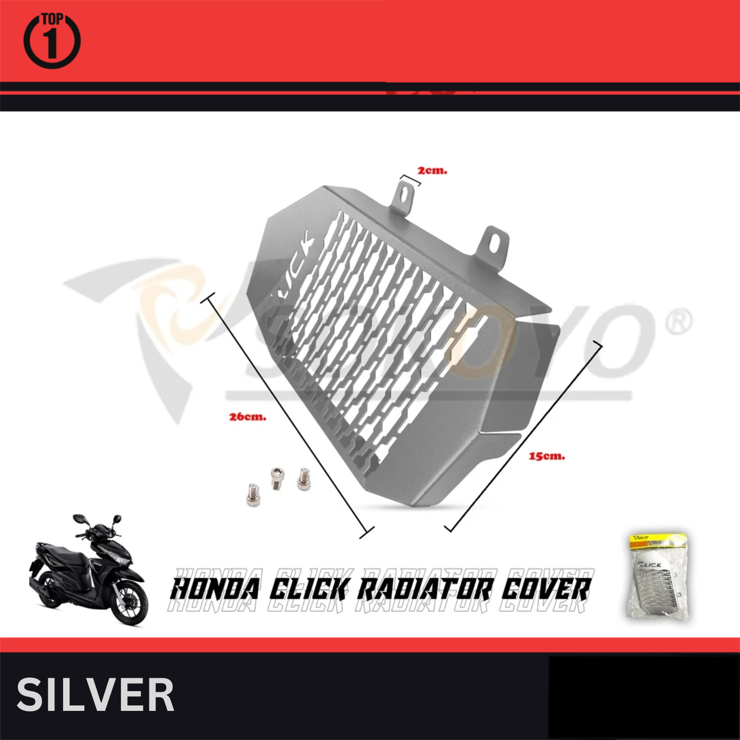 Honda Click v1 v2 125 150 Radiator Cover Alloy Rad Cover | Shopee ...
