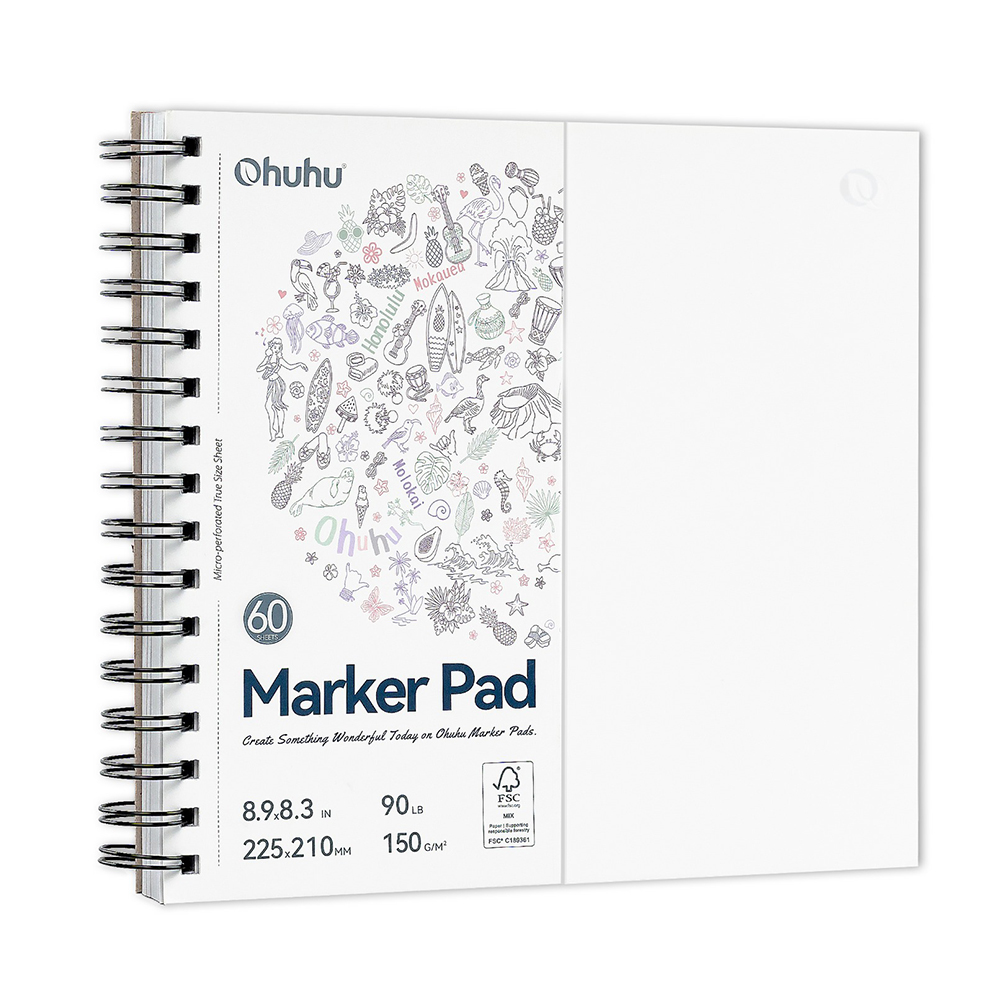 Ohuhu Marker Pads 60 Sheets Double-Sided Bleedproof Pages Acid-Free ...