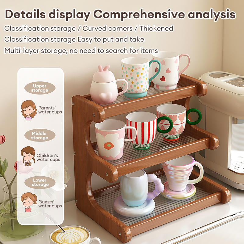 Cup Holder Storage Rack Dining Table Countertop Cup Holder Tabletop Tea ...