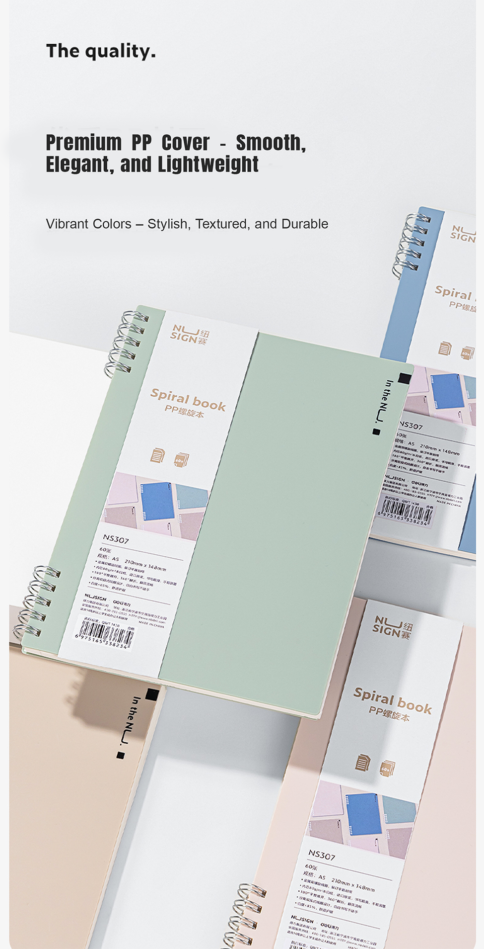 Deli NS307/NS308 NuSign A5/B5 Spiral Notebook 60 Sheets | Shopee ...