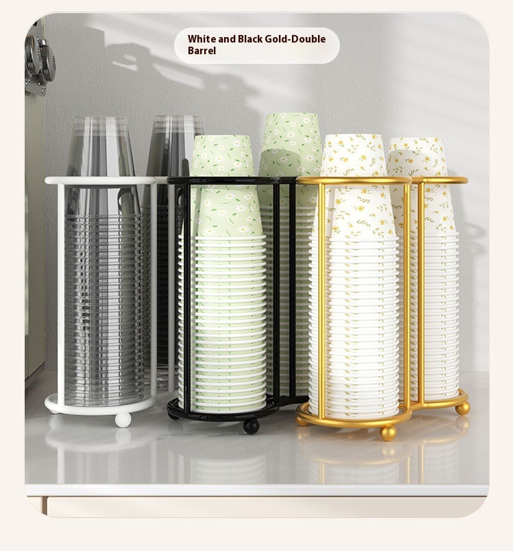 Paper cup holder metal disposable paper cups storage rack for home milk ...