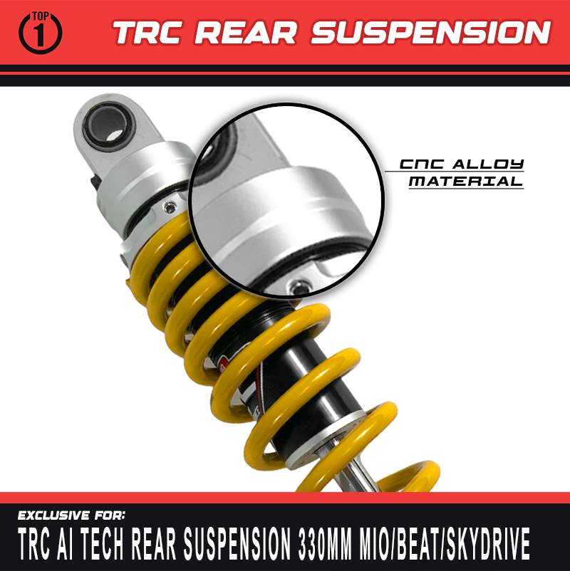 TOP1 TRC ADJUSTABLE REAR SHOCK 330mm AI-TECH SERIES for MIO/BEAT/CLICK ...