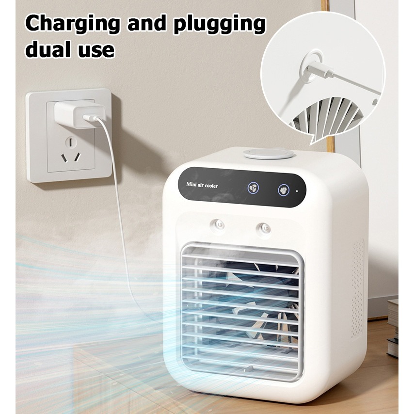 JF Sharp USB Portable Air Cooler with Mist Spray - Multifunctional Mini ...
