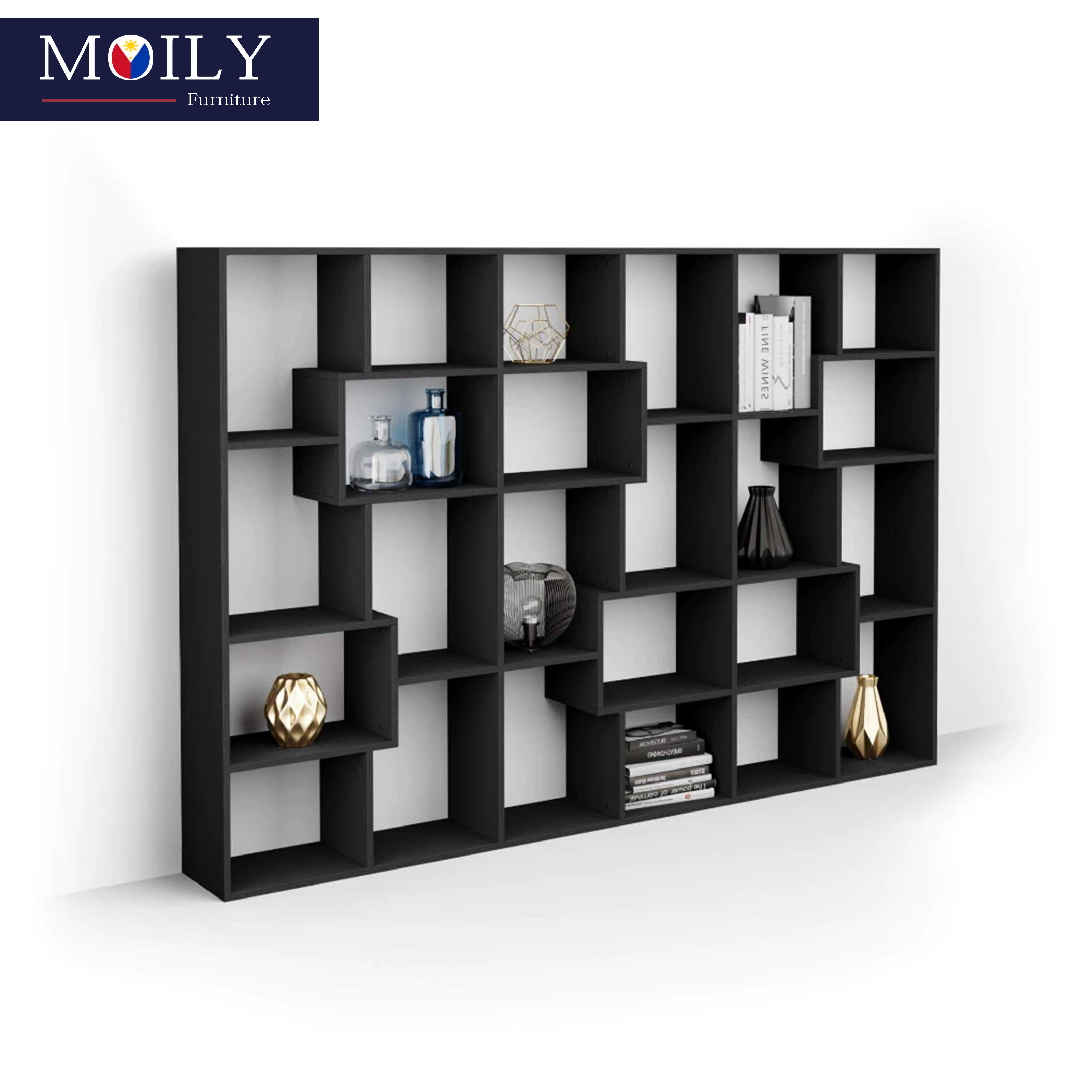 MOILY Multi compartment floor standing bookshelf multifunctional ...