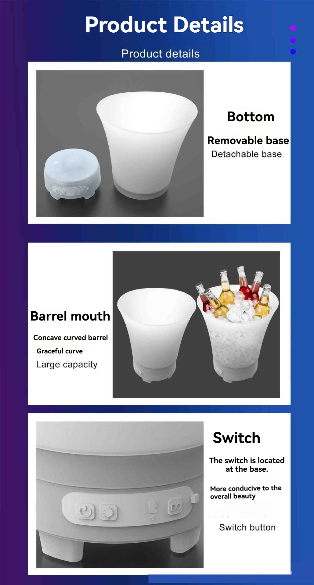 7L luminous ice bucket KTV bar champagne bucket creative beer bucket ...
