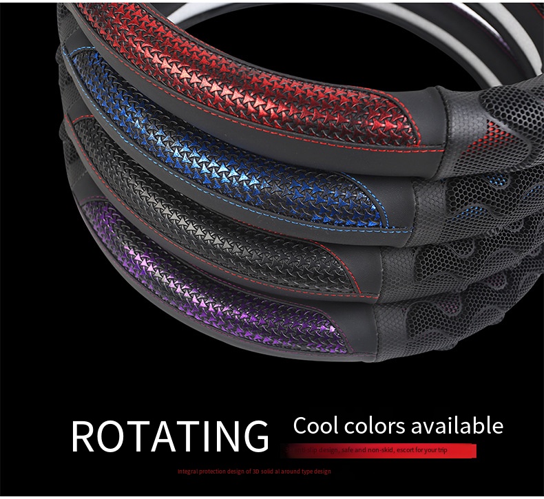 AUTOXBERT Carbon Fiber Sport Car Steering Wheel Cover Sports Steering Wheel Non-Slip Leather Car - Foto 12