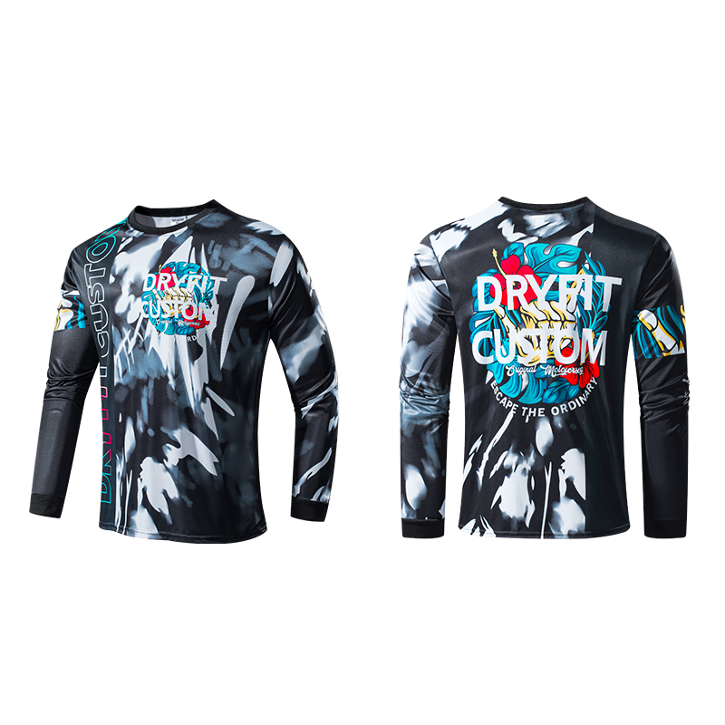 Men's Breathable MTB Mountain Bike Long Sleeve Jersey - Quick-Dry Cycling Shirt With Full Zip 5 thumbnail image