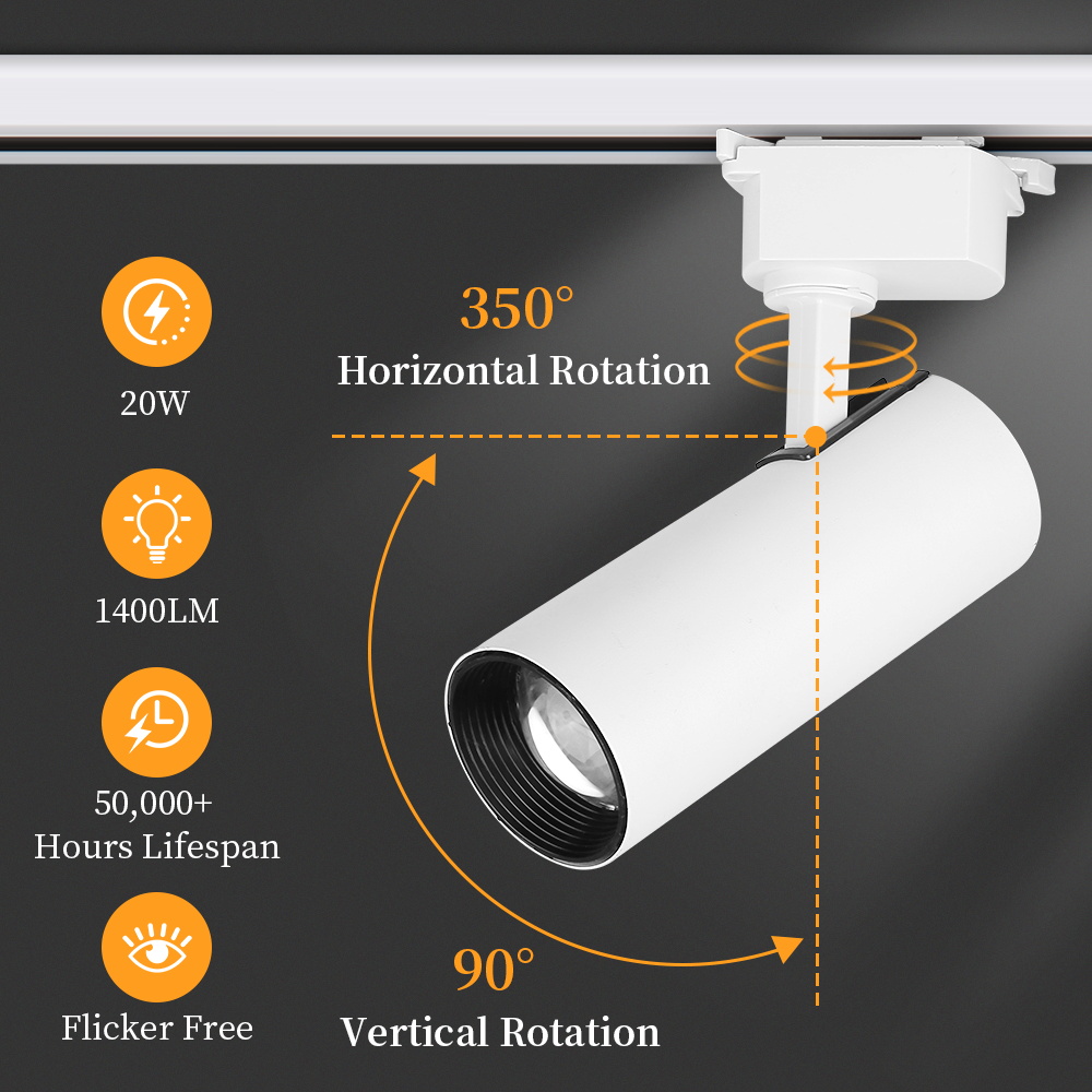Dimmable Track Light Set with Remote Control Led Rail Lamp 20W ...