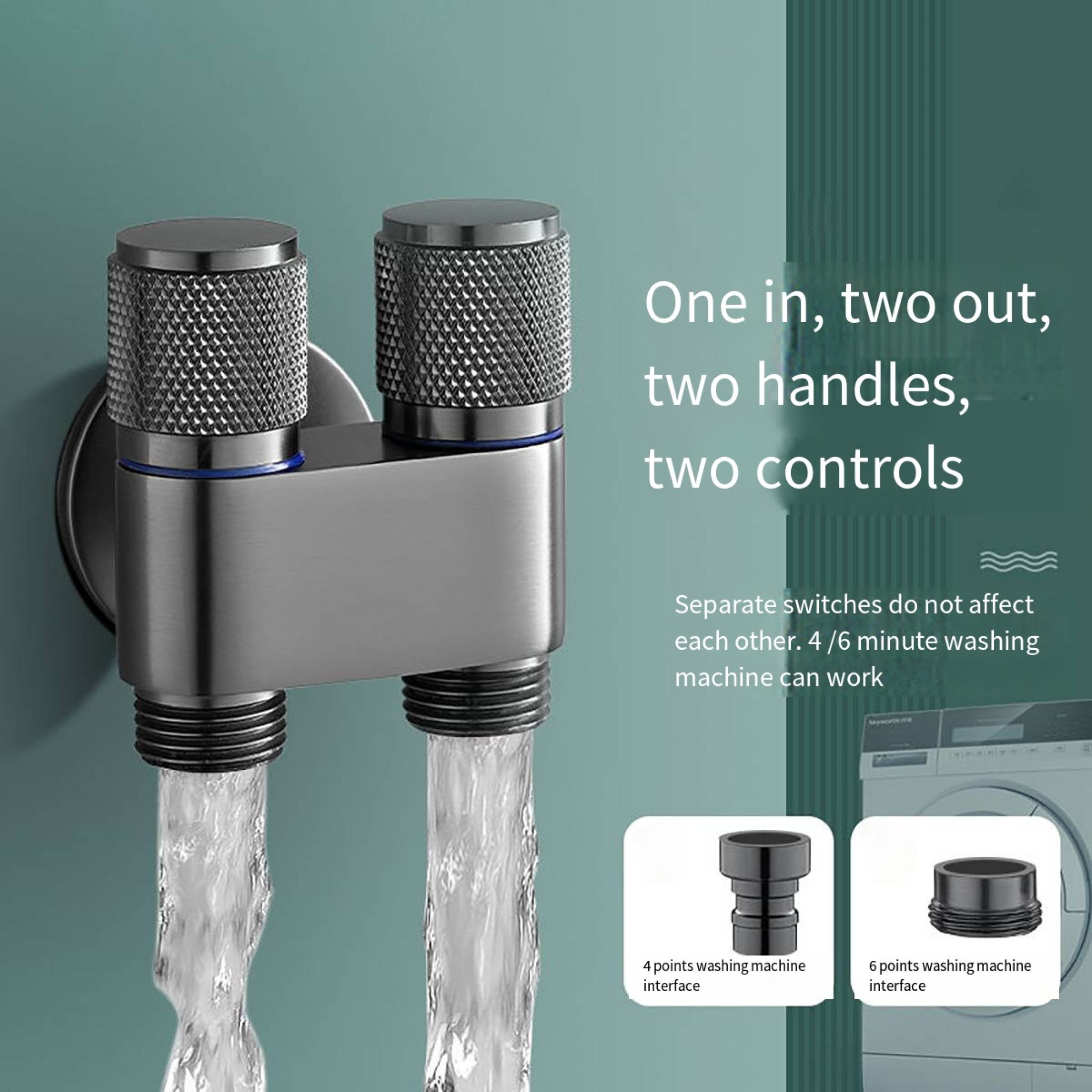 304 Stainless Steel Multi-Function Faucet Standard Spout Two Way Angle ...