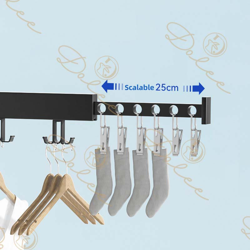 Retractable Clothes Towel Drying Rack Balcony Indoor Folding Wall ...