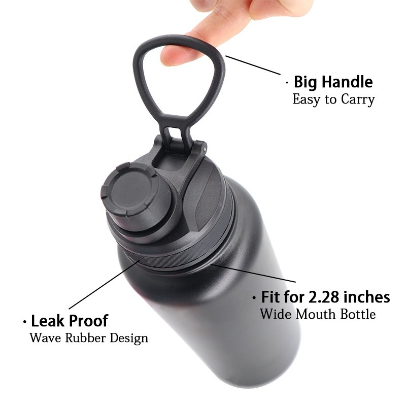 COD 3PCS ( lid+boots +rope) 18oz-40oz Flask Lid Top Cap Wide Mouth ...
