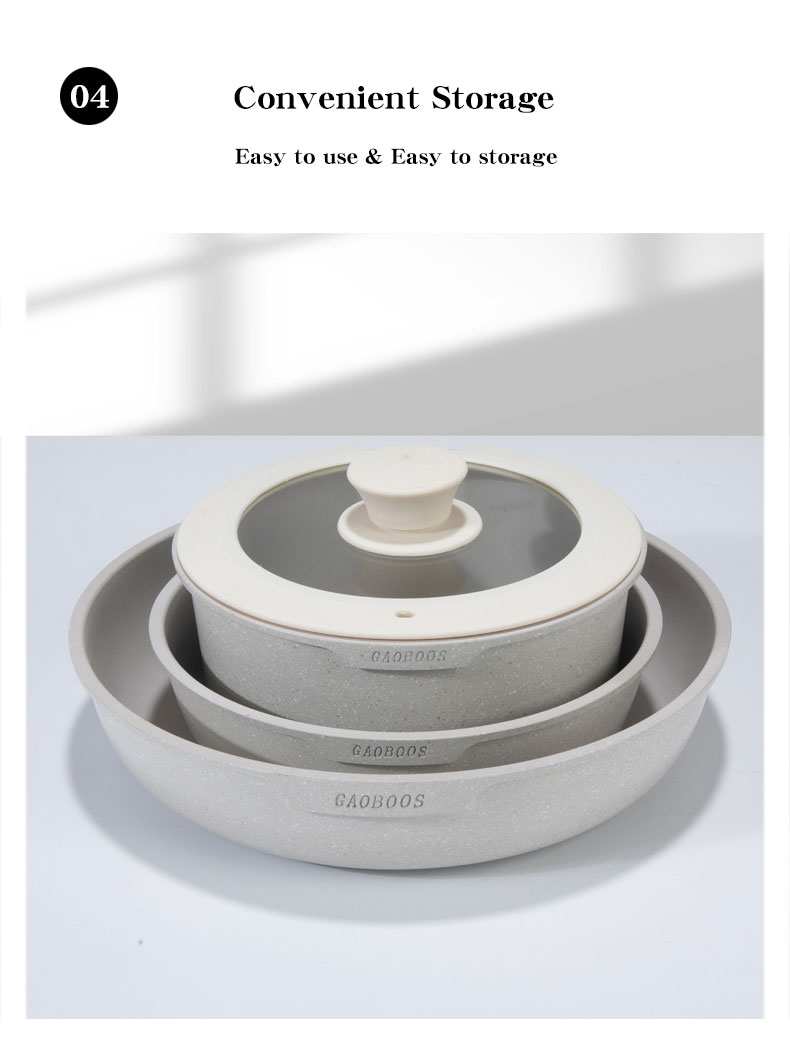 GAOBOOS Non Stick Cookware Set Frying Pan Soup Pot Kawali Wok Pan ...