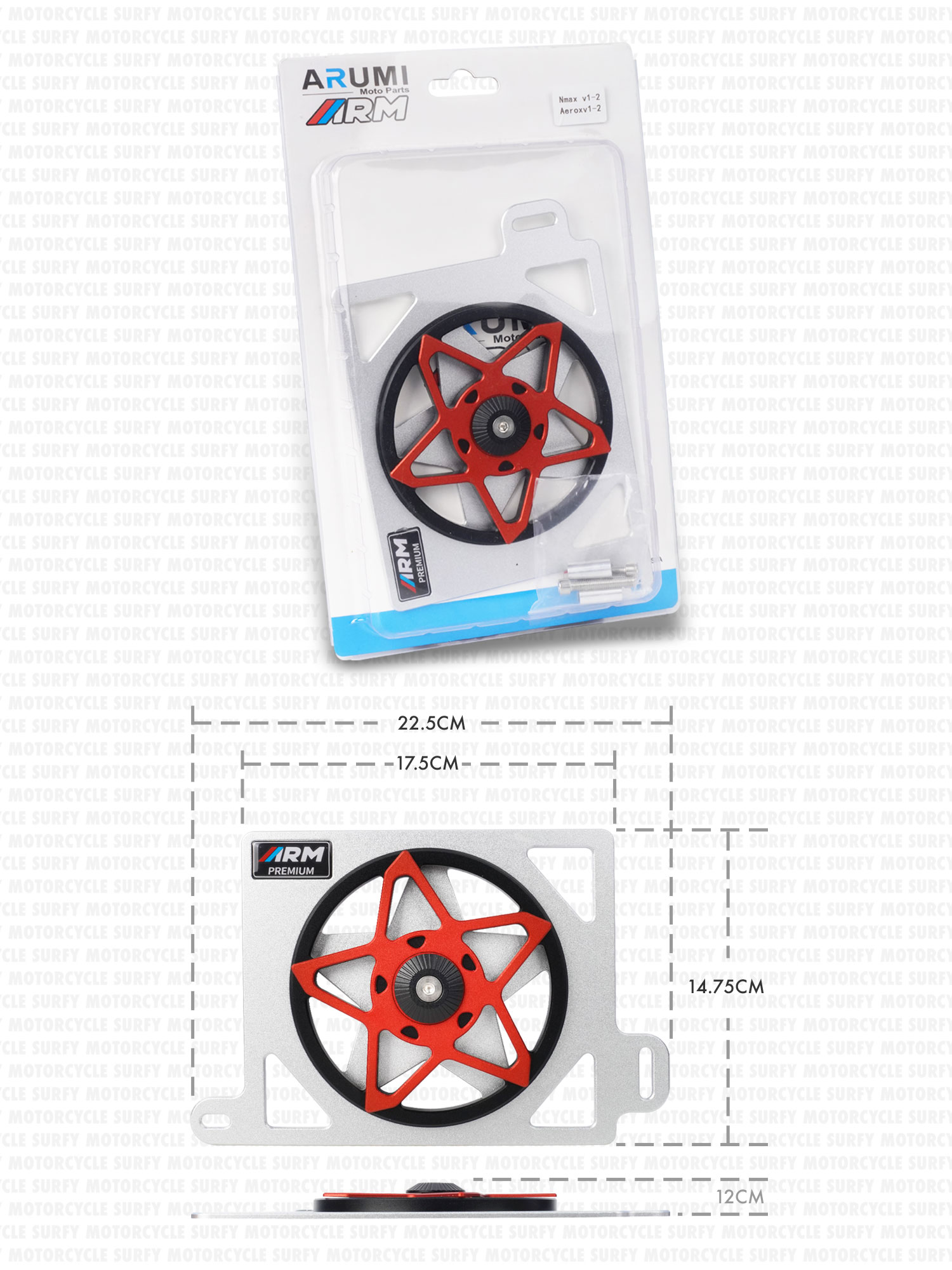 ARM Star Spinner Radiator Cover V3 Metallic Finish Design Full Alloy ...