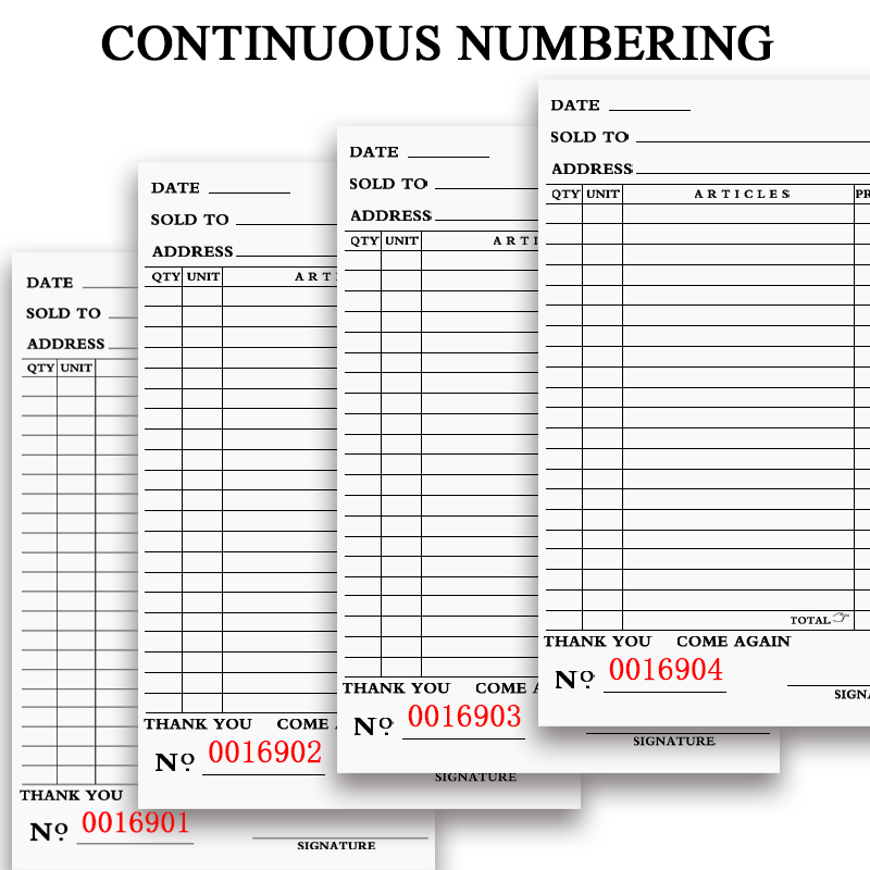 Order Sheet 3 size carbon paper receipt resibo duplicate and triplicate ...