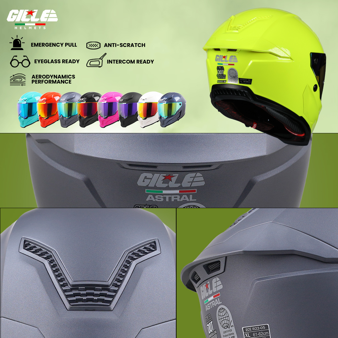 【𝑶𝒇𝒇𝒊𝒄𝒊𝒂𝒍】GILLE ASTRAL Maori Dual Visor Retro Vintage Helmet Full Face ...