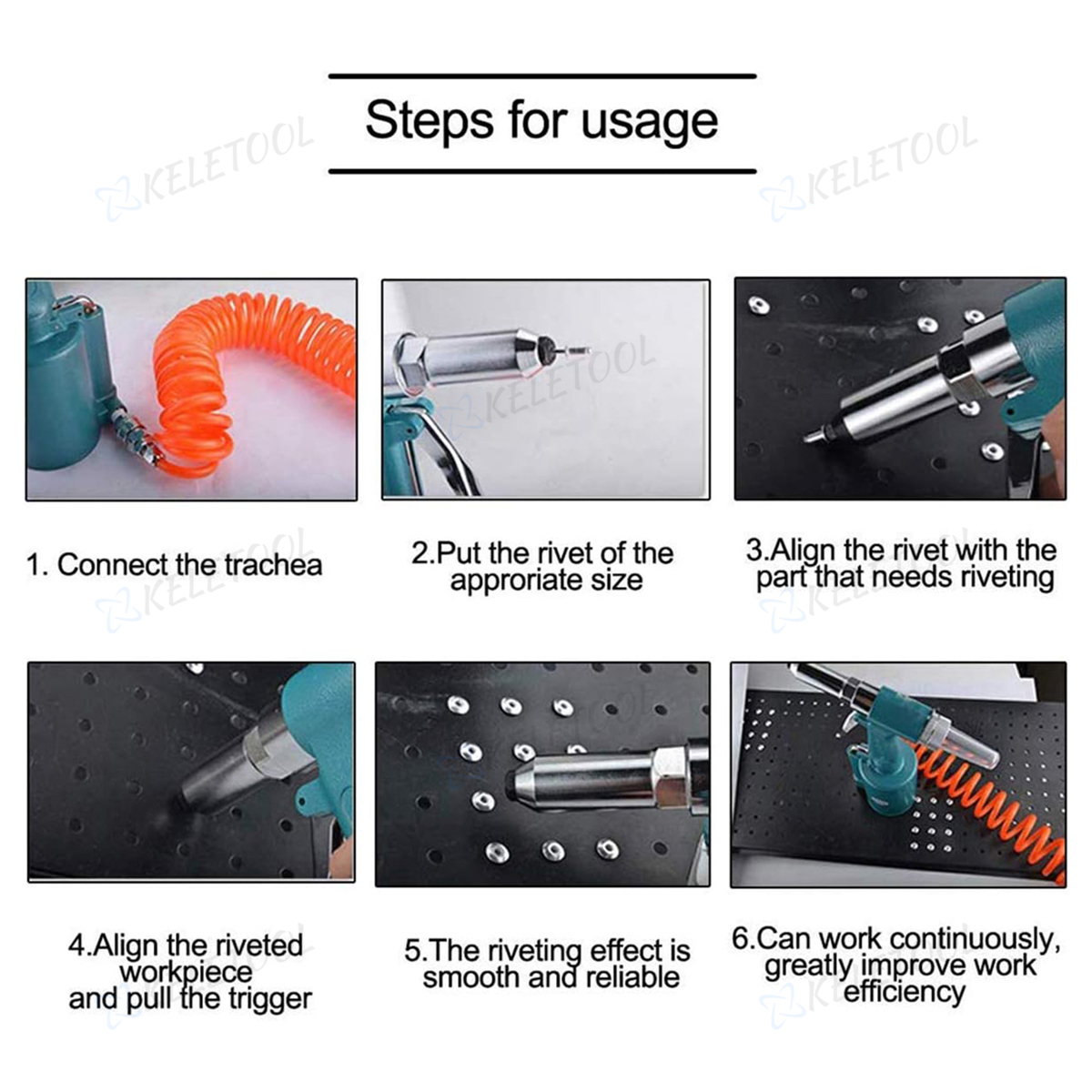 Air Hydraulic Riveter Heavy Duty Blind Rivet Gun pop-up Pneumatic ...