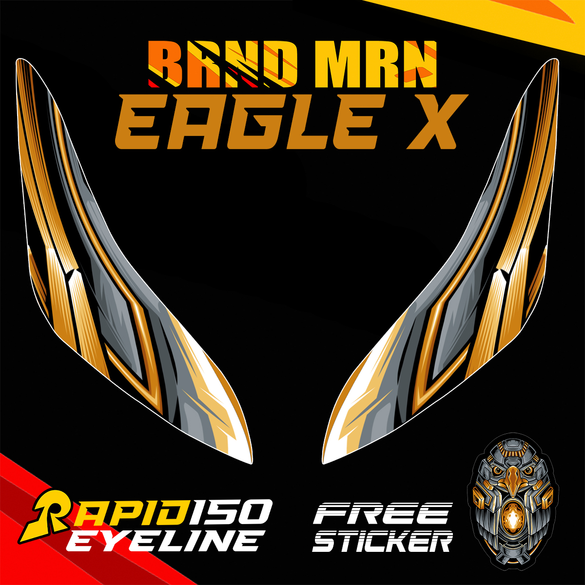 RUSI RAPID 150 EYELINE DECAL CLEAR STICKER TINT PROTECTOR XSERIES ...