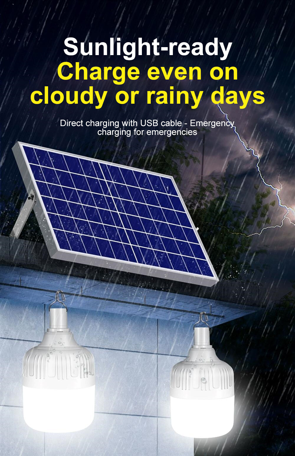 Solar Light Bulb Light Solar Light Outdoor Waterproof ip67 Tri Color ...
