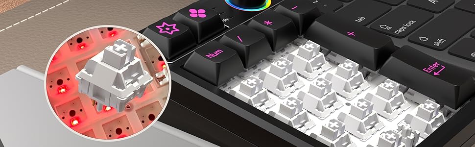 Keycool K21 K19 Numpad 3Modes Hot Swappable Programming Mechanical RGB ...