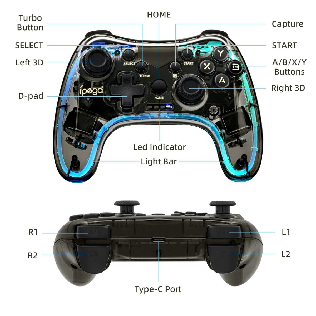 Ipega PG - 9228 Wireless Game Controller Gamepad With Telescopic Stand ...